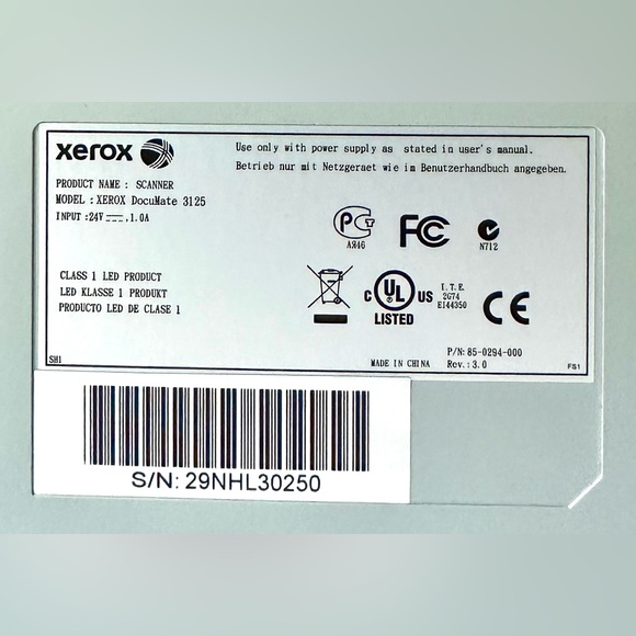 Xerox DocuMate 3125 Color Desktop Duplex High Speed Document Scanner for PC MAC - Picture 17 of 17